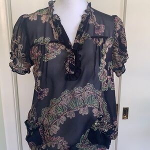 Petticoat Alley Sheer Short Sleeved Blouse